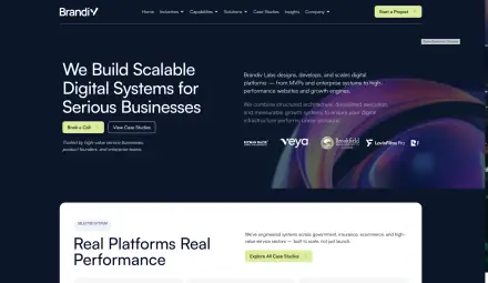 Brandiv Labs website homepage