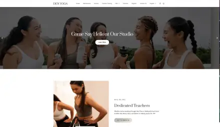 Den Yoga website homepage