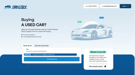 Drivesly website homepage