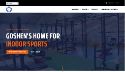 Goshen Soccer Academy website homepage