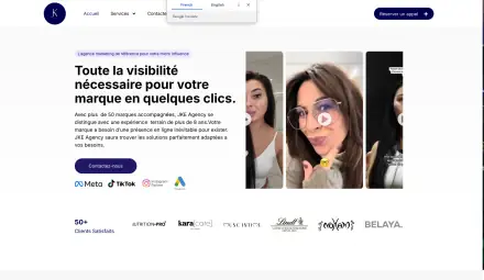 JKE Agency website homepage