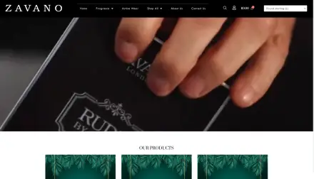 Zavano London website homepage